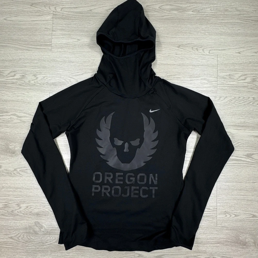 Nike Men's Oregon Project Running Hoodie Dri-FIT Black Small Skull Balaclava